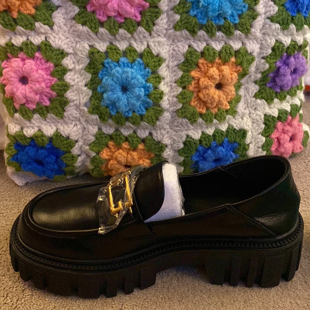 Lattelier Chunky Black Loafers (Brand New with Tags) (Size 9)